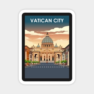 Vatican City Vintage Minimal Retro Travel Poster Magnet