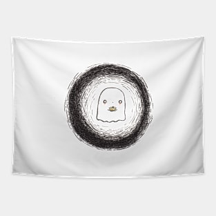 Kawaii Ghost Ink Illustration Tapestry