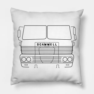 Classic 1970s Scammell Routeman lorry black outline Pillow