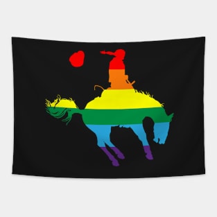 Bronco Rider 2: Pride Flag Tapestry