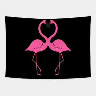 Pink Flamingo Heart Tapestry