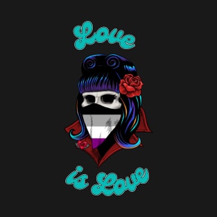 Asexual Pride 2021 - Battie Love is Love T-Shirt