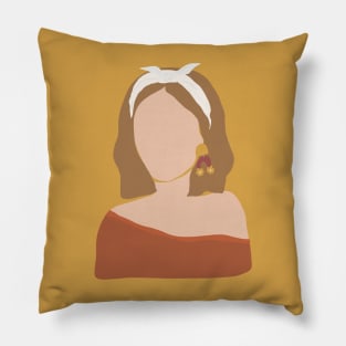 Boho Woman Light Brown Hair Pillow