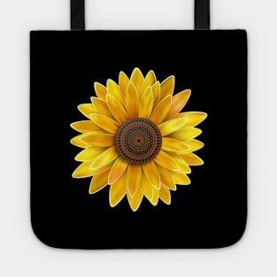 Mandala Sunflower Yellow Petals Perfect Classic Pattern Tote