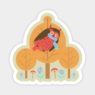 owl in the forest Magnet