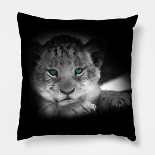 Baby Tiger with Blue Eyes Pillow