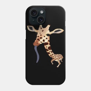 Silly looking giraffe with its tongue out Phone Case