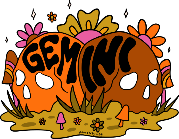 Gemini Skull Kids T-Shirt by Doodle by Meg