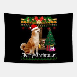 Ugly Christmas Sweater SHIBA INU Tapestry