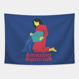 Amazing Aquarius - Astrology Art Tapestry