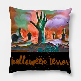 Halloween Terror (graveyard) Pillow