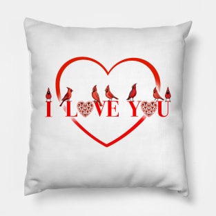 Red Cardinal bird love you Pillow