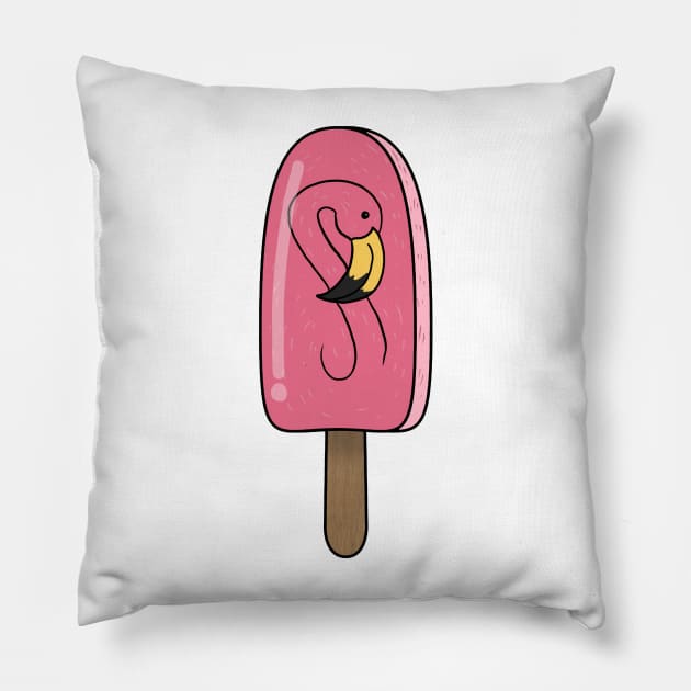 Animal Popsicle Flamingo Ice Cream Summer Gift Pillow by Mesyo