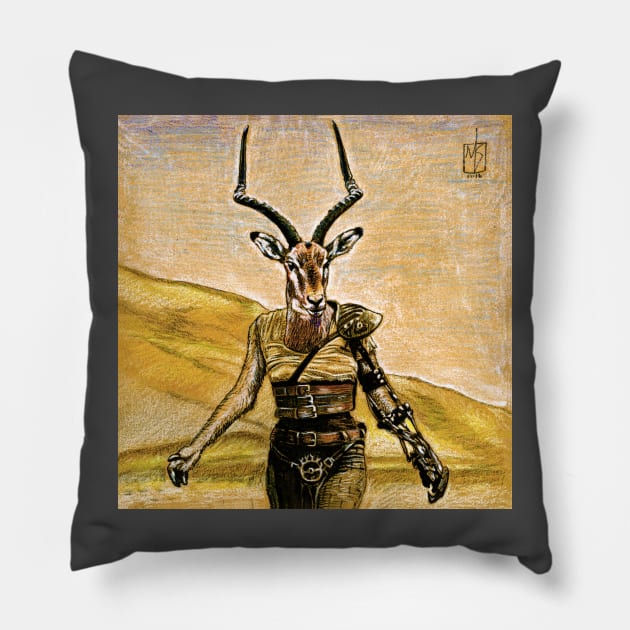 Furry Road: Furiosa Gazelle Pillow by mikeskki