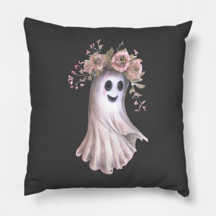 Boho Floral Cute Ghost Pillow