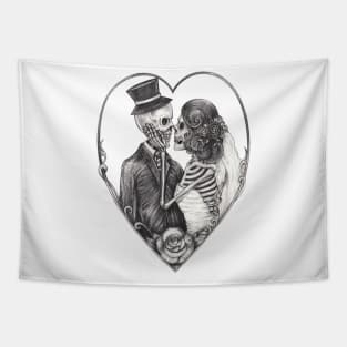 Skeleton in love. Tapestry