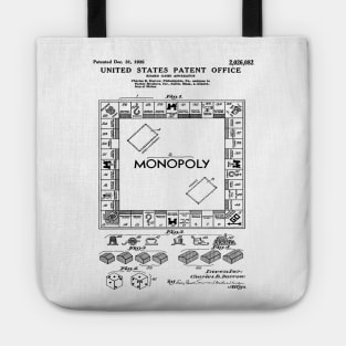 Monopoly Game Patent Black Tote