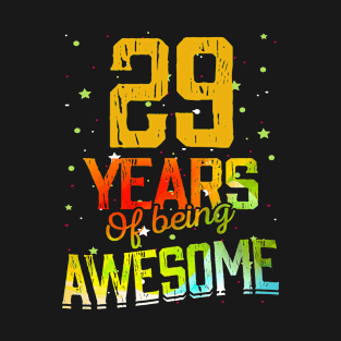 29 Years Of Being Awesome Gifts 29th Anniversary Gift Vintage Retro Funny 29 Years Birthday Men Women T-Shirt