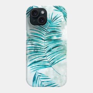 Watery palms Aqua blue Phone Case