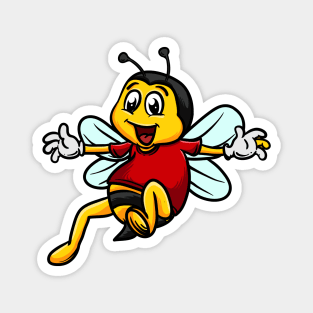 Cute Anthropomorphic Human-like Cartoon Character Bee in Clothes Magnet