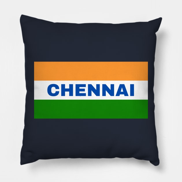 Chennai City in Indian Flag Colors Pillow by aybe7elf