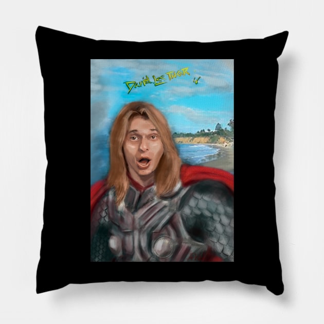 David Lee Thor Pillow by Alan Frost artwork