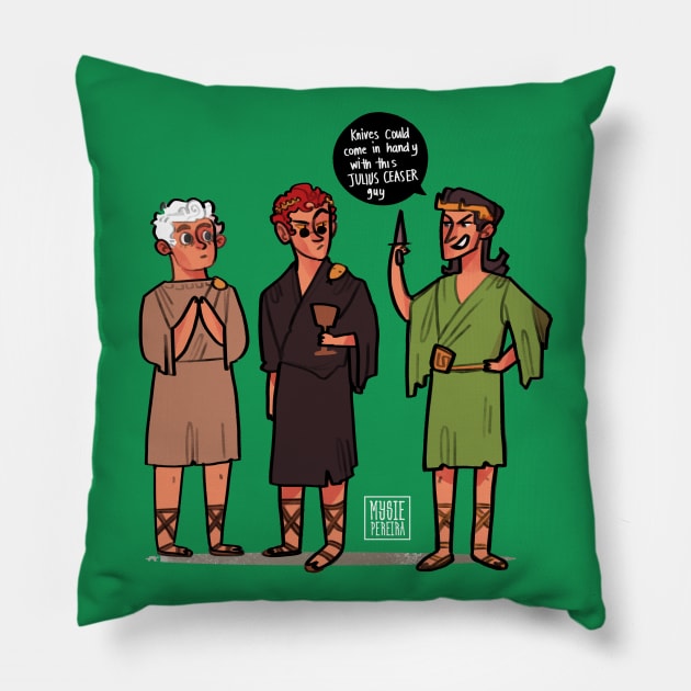 Chaotic crossover Pillow by Mysie Pereira