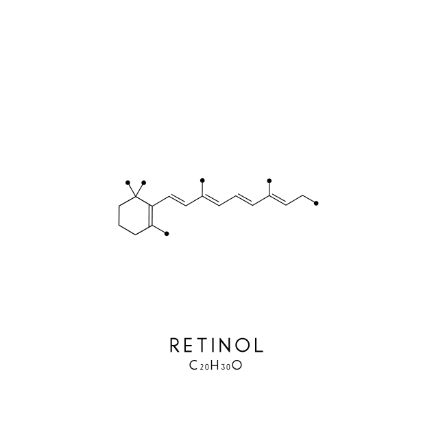 Retinol Molecular Structure - Vitamin A White by typelab