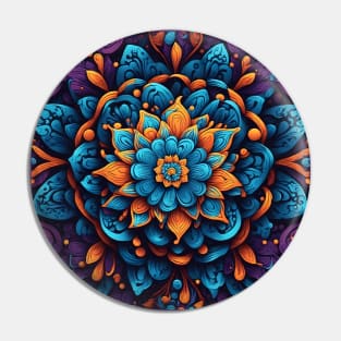 Psychedelic Mandala Flower Pin