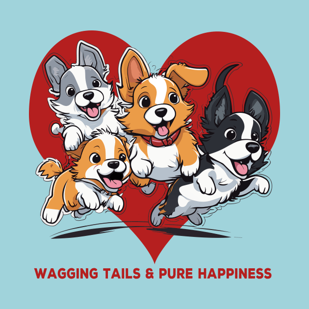 wagging tails and pure happiness Dog by Kingrocker Clothing