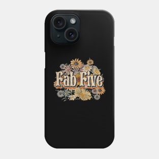 Personalized Five Name Birthday Fab 70s 80s 90s Styles Phone Case