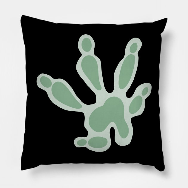 Green rat/mouse paw print Pillow by loulou-artifex