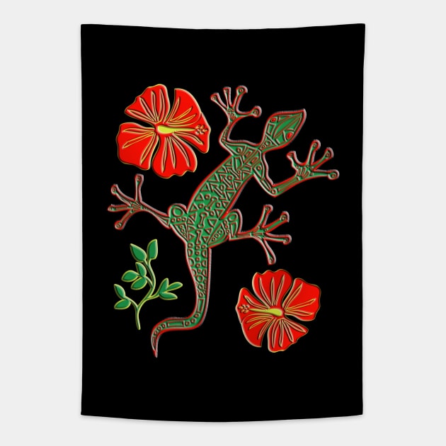 Tribal Lizard #3 Tapestry by RockettGraph1cs