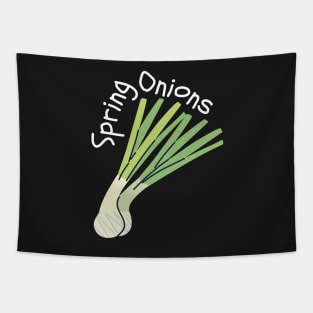 Hand Drawn Spring Onions Minimal Tapestry