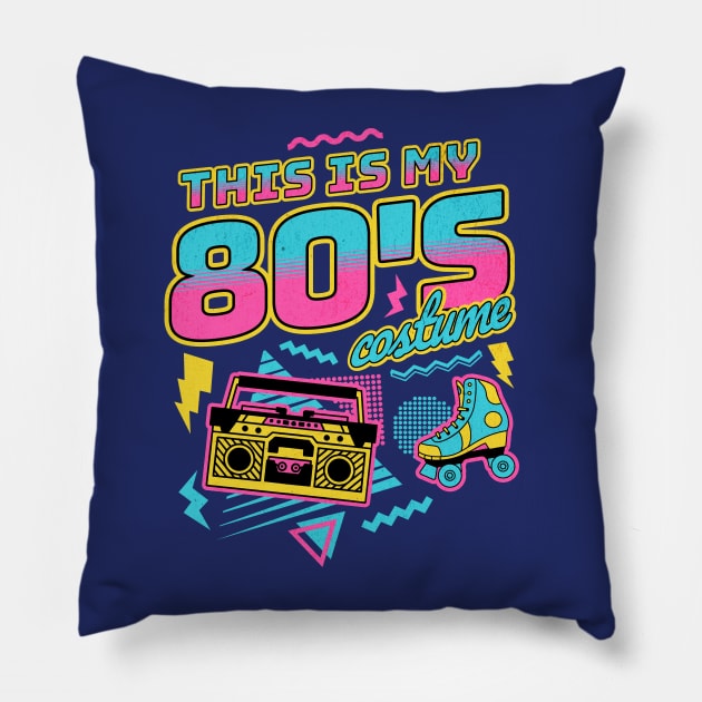 This is My 80s Costume Halloween Eighties Costume Retro Pillow by OrangeMonkeyArt