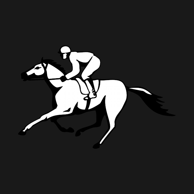 Horse Racing Black and White Retro by retrovectors