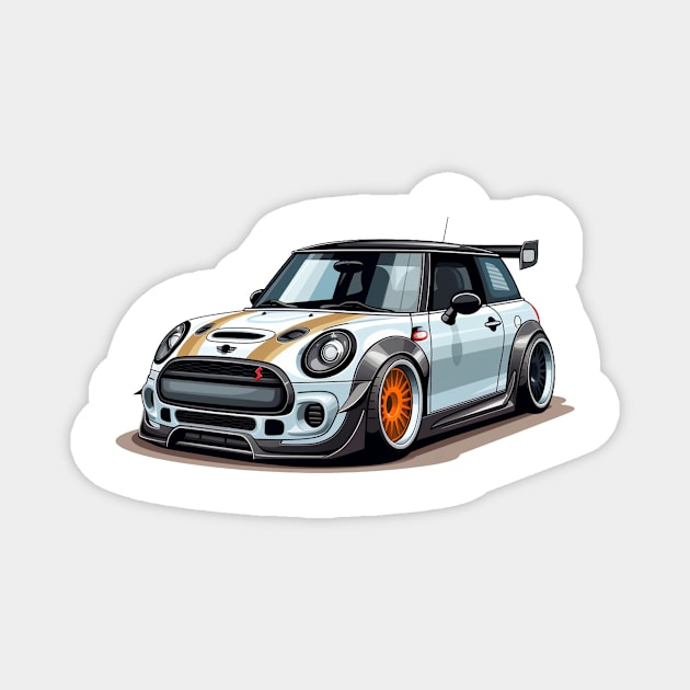 Mini GP Cartoon White Magnet by SynchroDesign