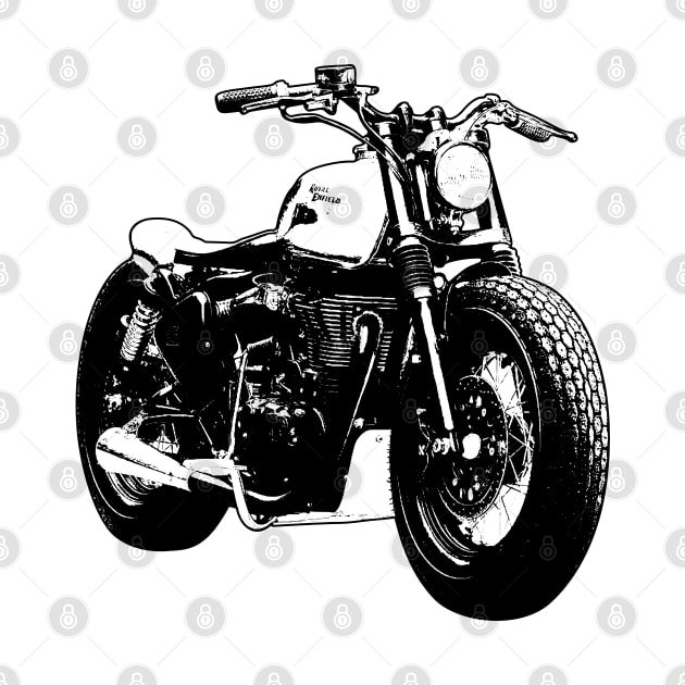 Classic 500 Bike Custom Bobber Black and White by KAM Std