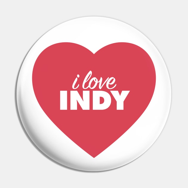 I Love Indy In Red Heart Pin by modeoftravel