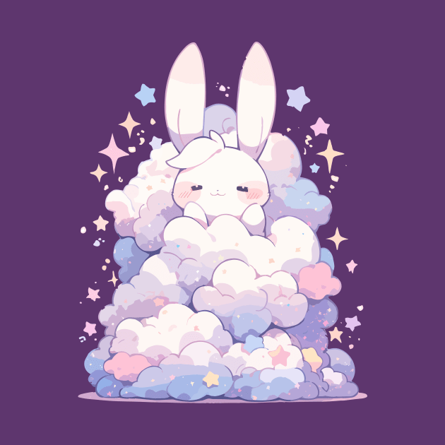 Cute Fluffy Clouds Baby Bunny Kawaii Princess by Kawaii Kingdom