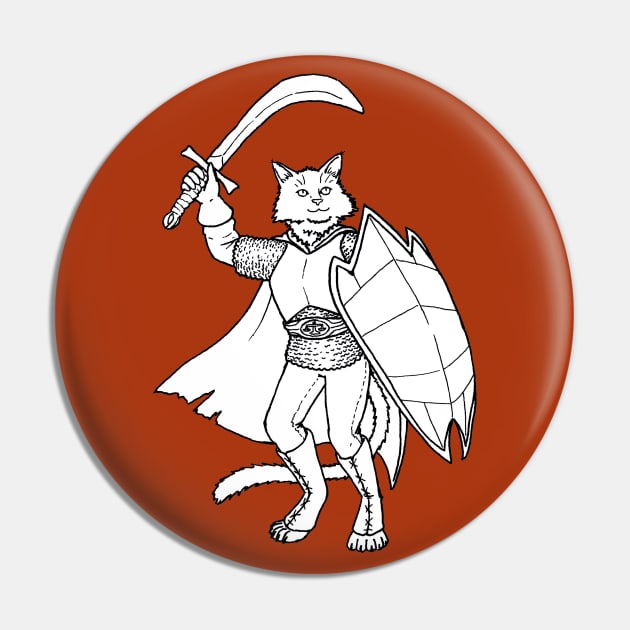 Dungeons and Dragons Catfolk Paladin Mirau Pin by MarinaIllustration