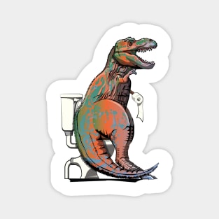 Dinosaur Trex on the Toilet Magnet