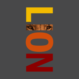 Lion Vertical Text Design T-Shirt