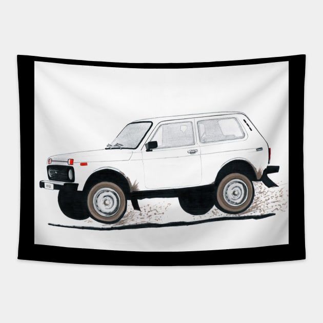 Lada Niva Tapestry by marryslinter