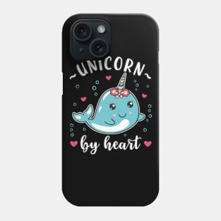 Narwhal Unicorn by Heart Phone Case