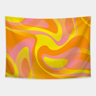 Feeling Groovy - 60's Mod Abstract in Orange, Pink and Yellow Tapestry