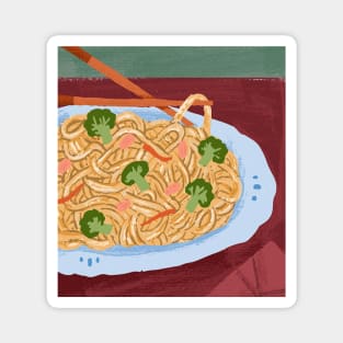 Bowl of noodles and vegetables Magnet