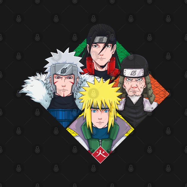 The Four Hokage of Konoha by TeeTowArt