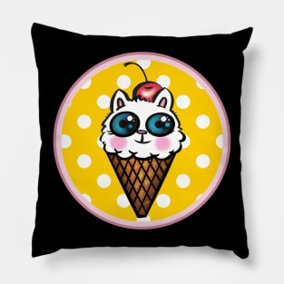 Kitty Cone Polka Dot Pillow