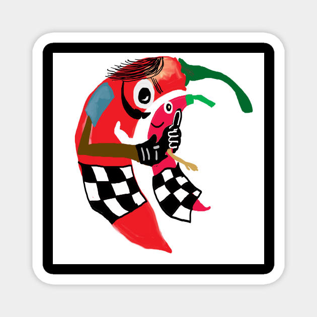 big red chilli cartoon character Magnet by  FAYORIN